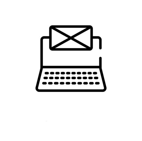 outline email marketing vector icon. isolated black simple line